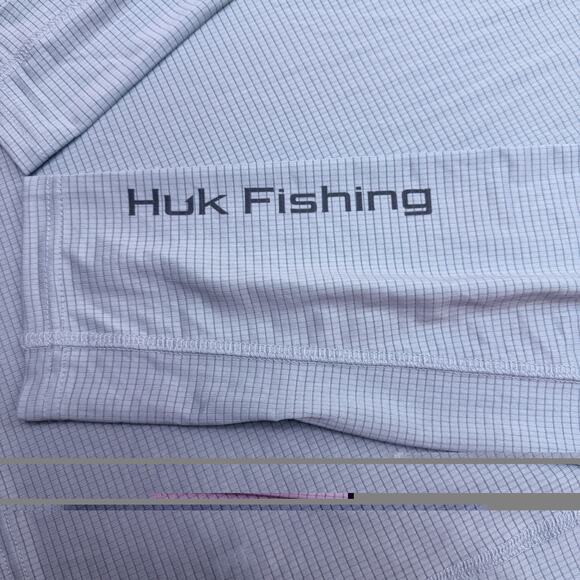Huk Fishing A1A Performance Hoodie Light Blue Men's Medium New with Tag UPF 50+ - Picture 5 of 13
